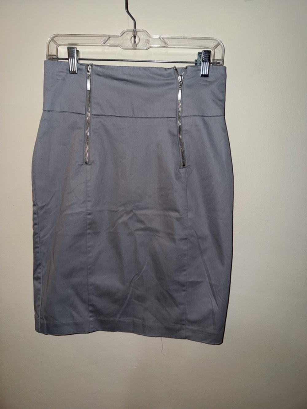 Worthington Gray High-Waist Pencil Skirt with Zip Details